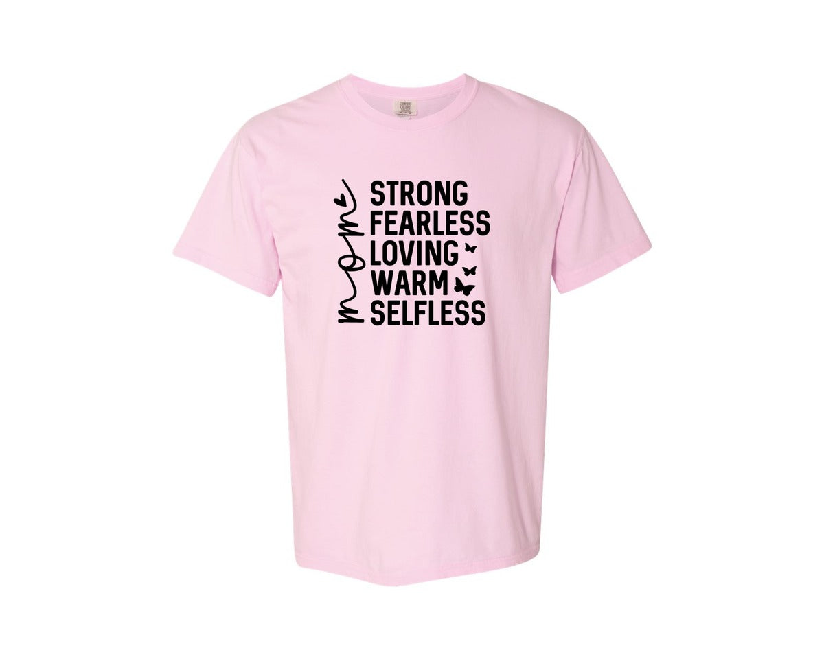 brand:Comfort Colors|color:Blossom|Strong Fearless Loving Warm Selfless Graphic T-Shirt