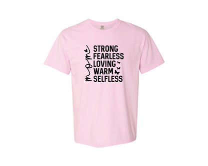 brand:Comfort Colors|color:Blossom|Strong Fearless Loving Warm Selfless Graphic T-Shirt