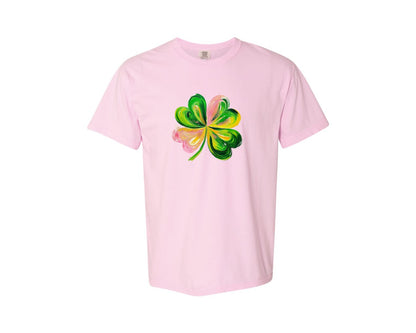 brand:Comfort Colors|color:Blossom|Brushstroke Shamrock Graphic T-Shirt