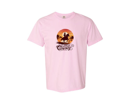 brand:Comfort Colors|color:Blossom|Little Cowboy Western Horse Riding 3 Graphic T-Shirt