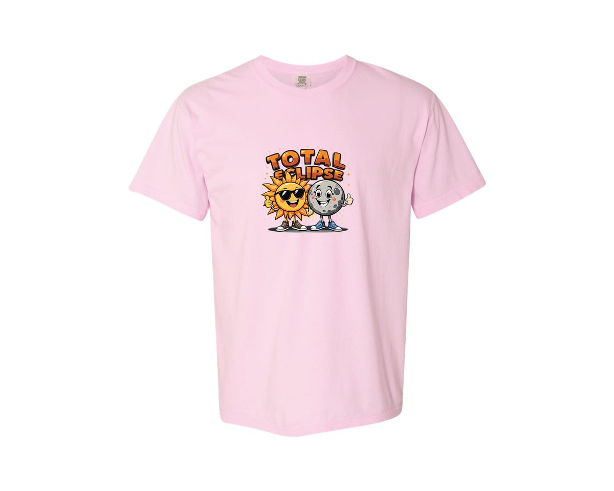 brand:Comfort Colors|color:Blossom|Eclipse Cartoon T Shirt Design Graphic T-Shirt
