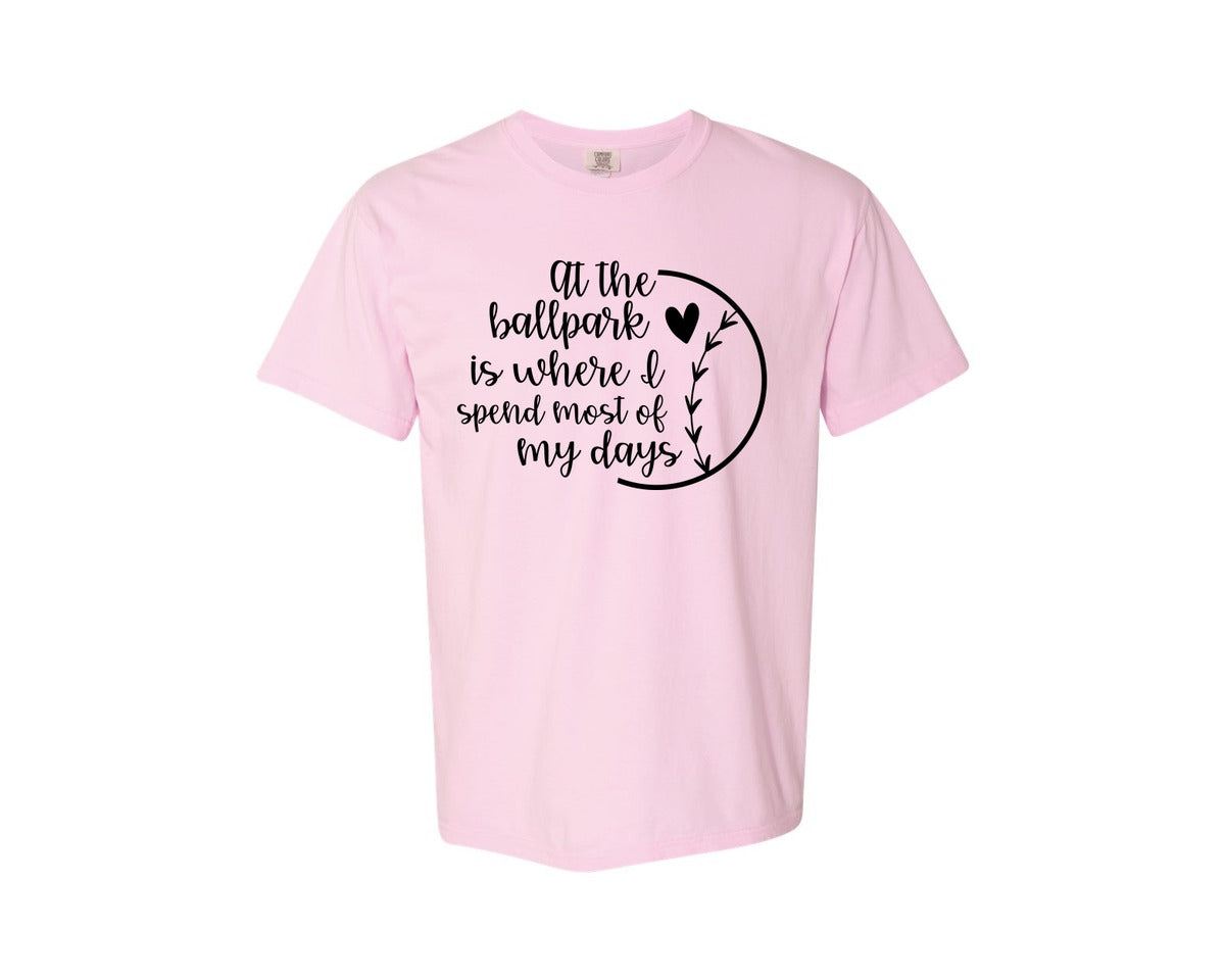 brand:Comfort Colors|color:Blossom|Baseball Mom Softball Mom 2 Graphic T-Shirt