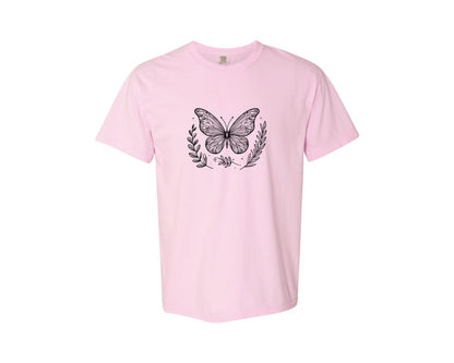 brand:Comfort Colors|color:Blossom|Butterfly Design Graphic T-Shirt