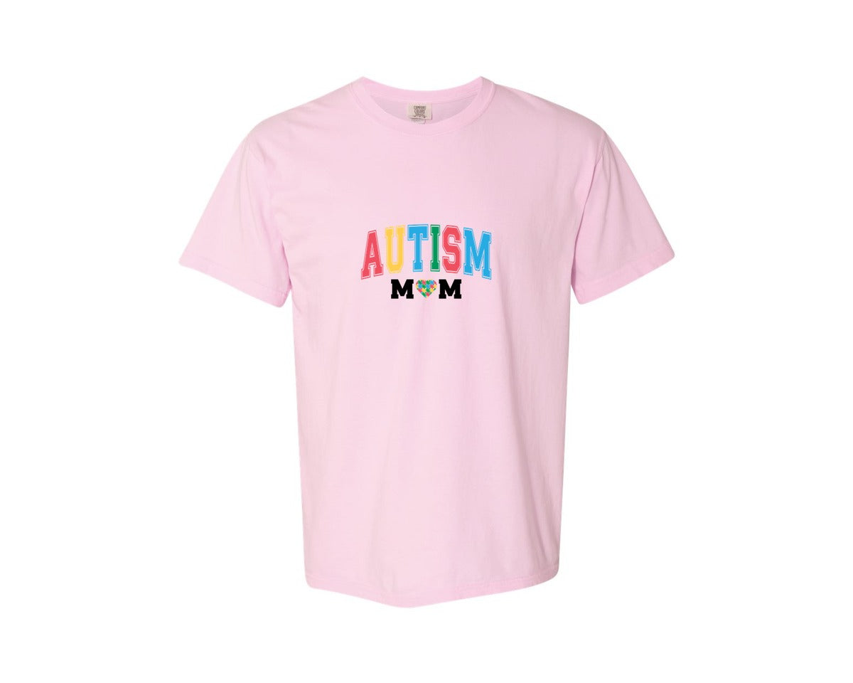 brand:Comfort Colors|color:Blossom|Autism Mom Autism Day Graphic T-Shirt
