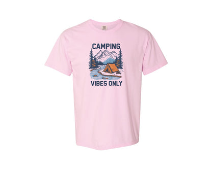 brand:Comfort Colors|color:Blossom|Camping Vibes Only Outdoor Adventure Tee Graphic T-Shirt