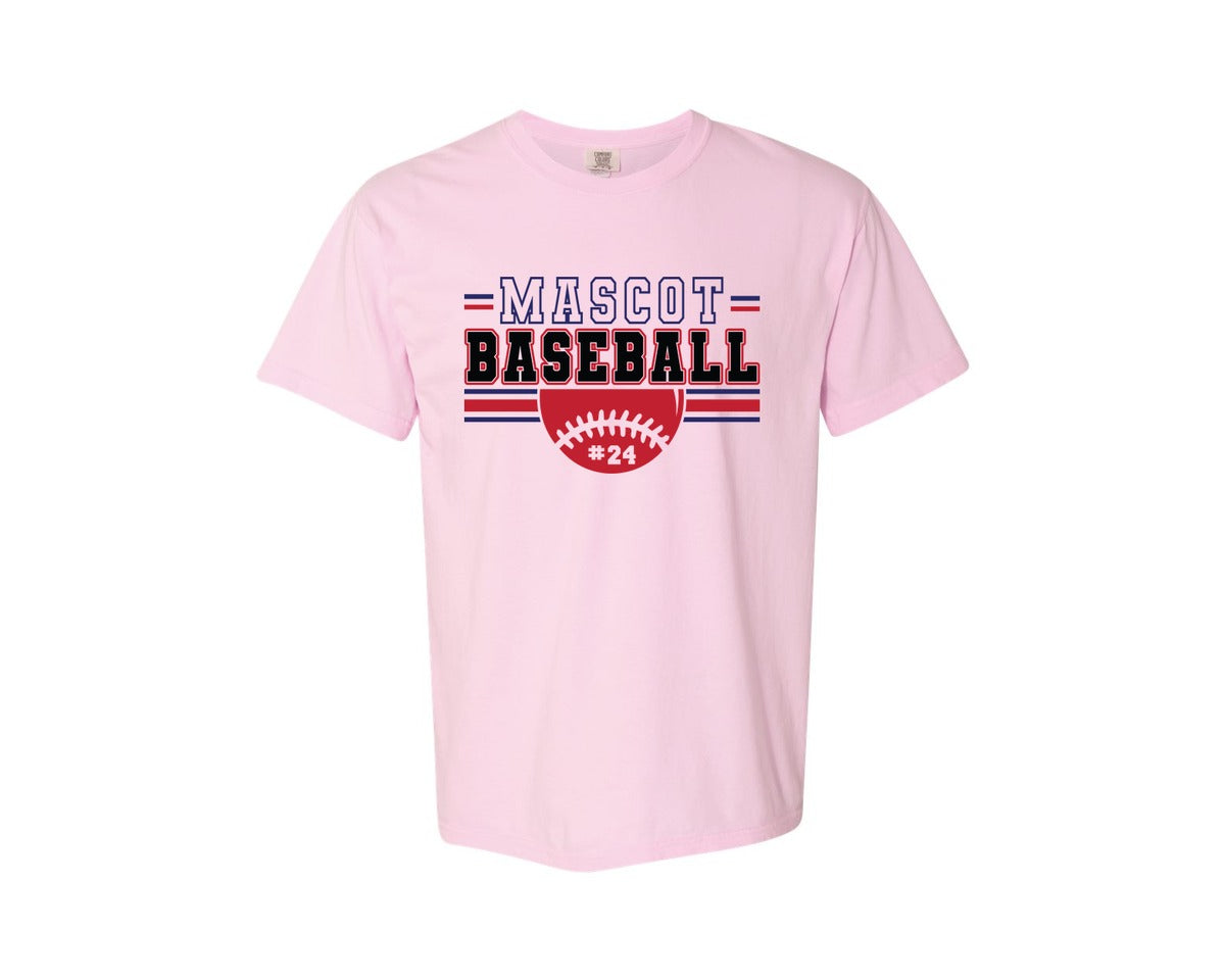 brand:Comfort Colors|color:Blossom|Baseball Shirt Baseball Team Graphic T-Shirt