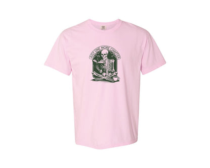 brand:Comfort Colors|color:Blossom|Just One More Chapter Skeleton Coffee 2 Graphic T-Shirt