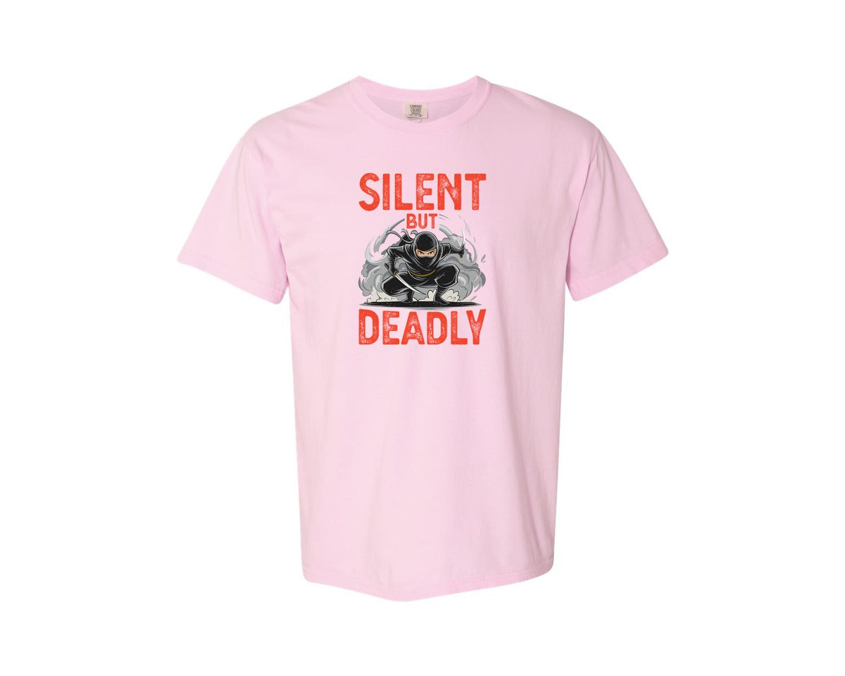 brand:Comfort Colors|color:Blossom|Silent But Deadly T Shirt Graphic T-Shirt