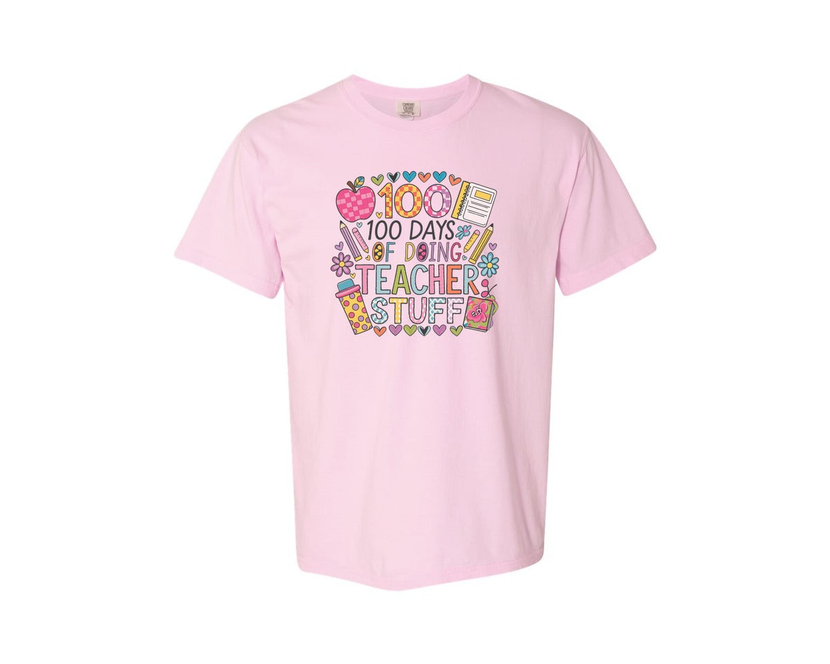 brand:Comfort Colors|color:Blossom|100 Days Of School 57 Graphic T-Shirt