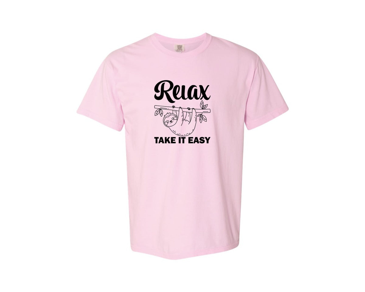 brand:Comfort Colors|color:Blossom|Relax Take It Easy T Shirt Graphic T-Shirt