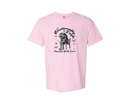 brand:Comfort Colors|color:Blossom|Frog Woman With Tears Emotionally Shirt Graphic T-Shirt