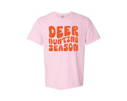 brand:Comfort Colors|color:Blossom|Retro Deer Hunting Season Design 2 Graphic T-Shirt