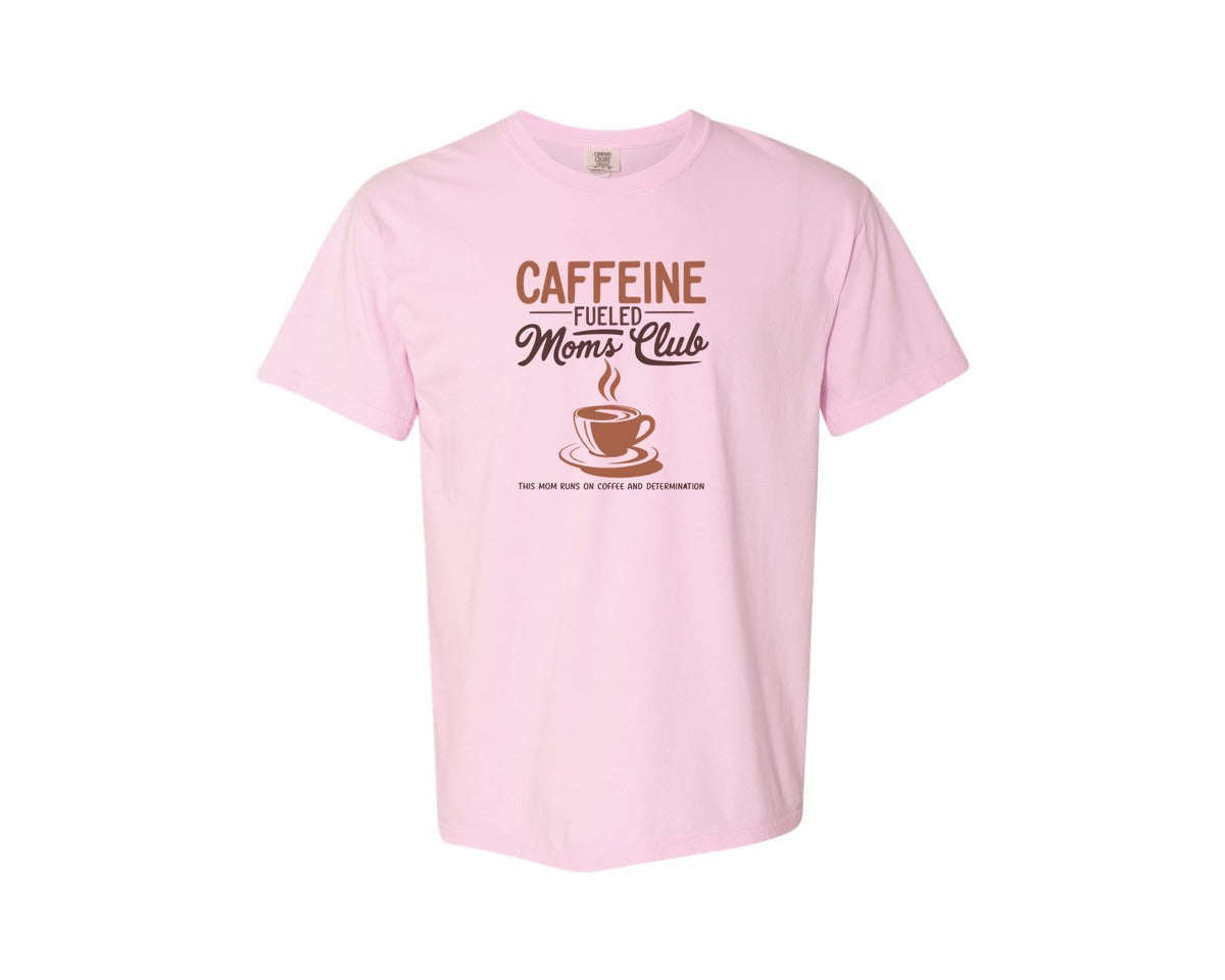 brand:Comfort Colors|color:Blossom|Coffee Mom Club Mothers Day Shirt Graphic T-Shirt