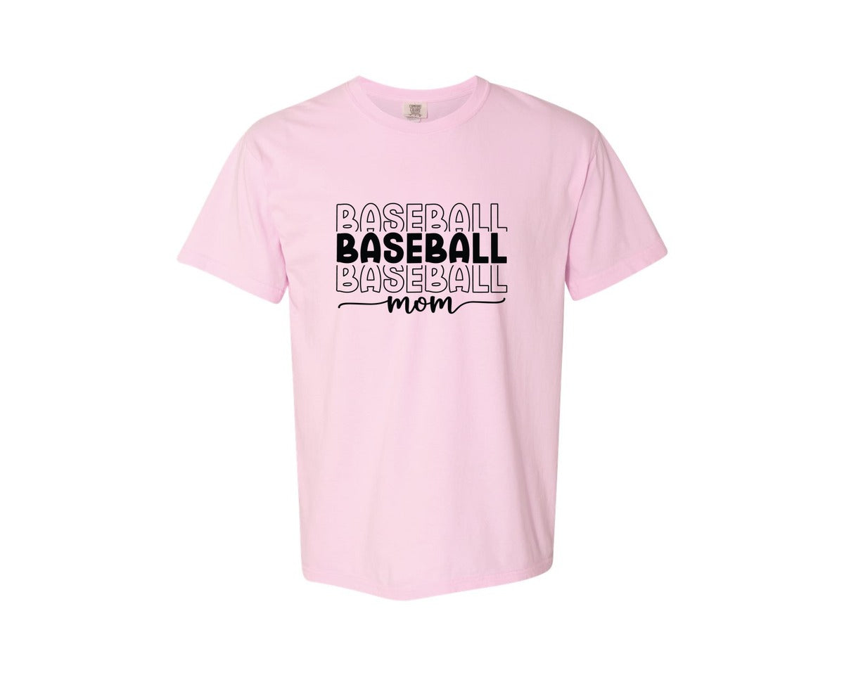 brand:Comfort Colors|color:Blossom|Baseball Mom Baseball Mom 3 Graphic T-Shirt
