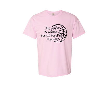 brand:Comfort Colors|color:Blossom|Basketball Mom 80 Graphic T-Shirt