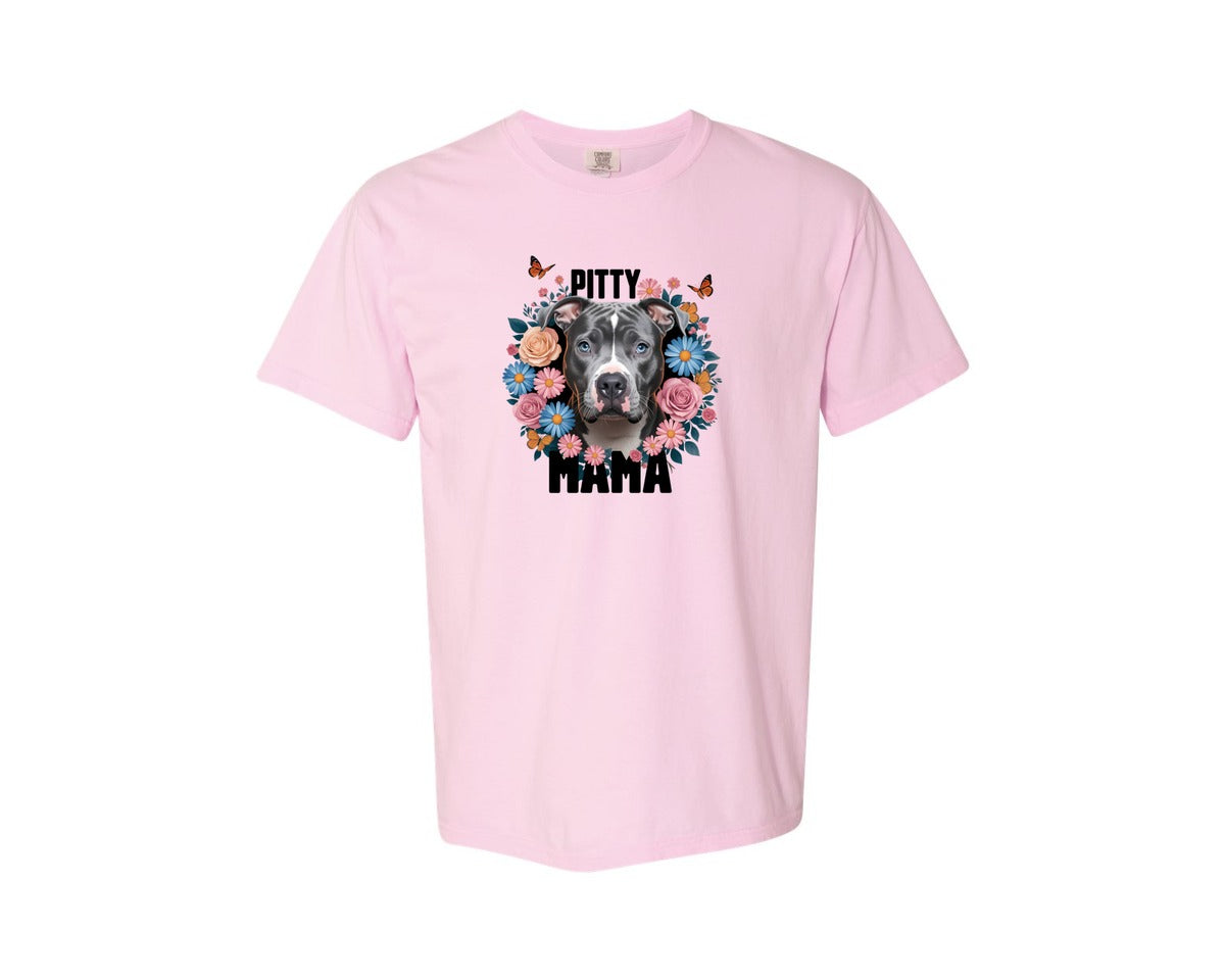 brand:Comfort Colors|color:Blossom|Pitty Mama Cute Pitbull Dog 3 Graphic T-Shirt