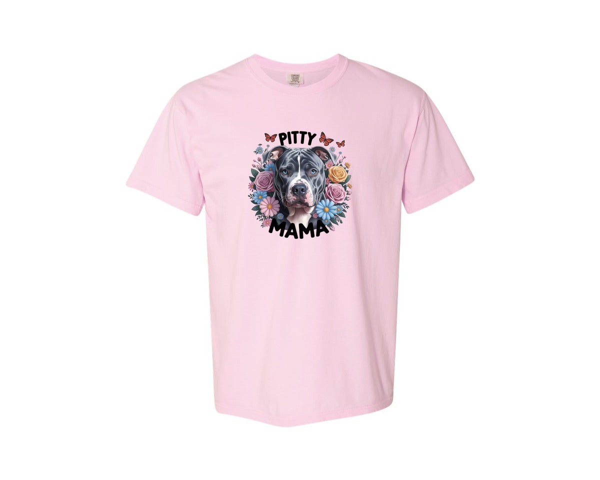 brand:Comfort Colors|color:Blossom|Pitty Mama Cute Pitbull Dog 2 Graphic T-Shirt