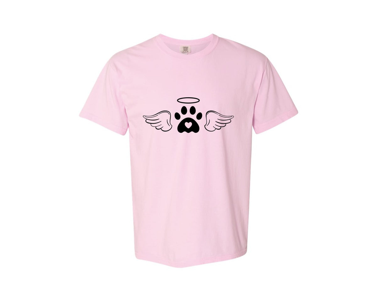brand:Comfort Colors|color:Blossom|Dog Angel Wings Memorial Graphic T-Shirt