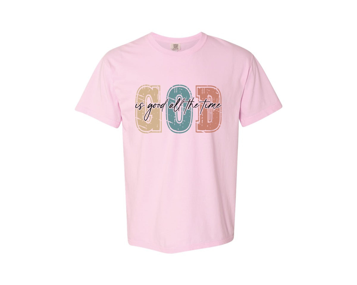 brand:Comfort Colors|color:Blossom|Christian God Is Good All The Time 8 Graphic T-Shirt