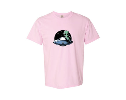 brand:Comfort Colors|color:Blossom|Retro Vintage Ufo Alien T Shirt Design 4 Graphic T-Shirt