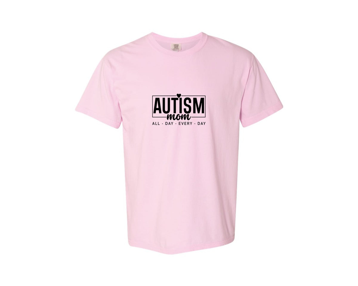 brand:Comfort Colors|color:Blossom|Autism Advocacy Autism Mom Love Graphic T-Shirt