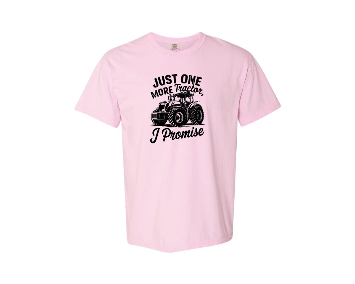 brand:Comfort Colors|color:Blossom|Just One More Tractor I Promise T Sh Graphic T-Shirt