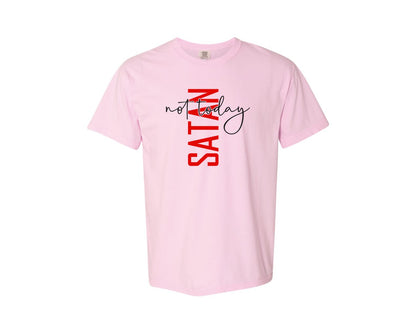 brand:Comfort Colors|color:Blossom|Not Today Satan Shirt Design Graphic T-Shirt