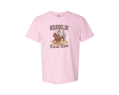 brand:Comfort Colors|color:Blossom|Wranglin Feral Kids Western Mothers Day 3 Graphic T-Shirt