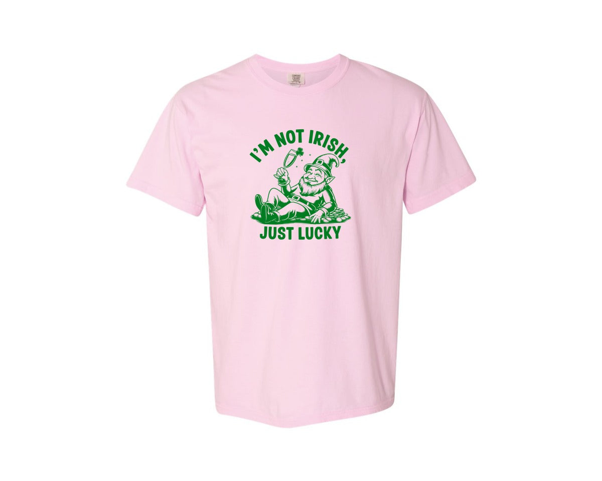 brand:Comfort Colors|color:Blossom|Im Not Irish Just Lucky Design Graphic T-Shirt