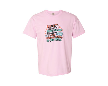 brand:Comfort Colors|color:Blossom|Suspect Claims Reading Lover Bookish 2 Graphic T-Shirt