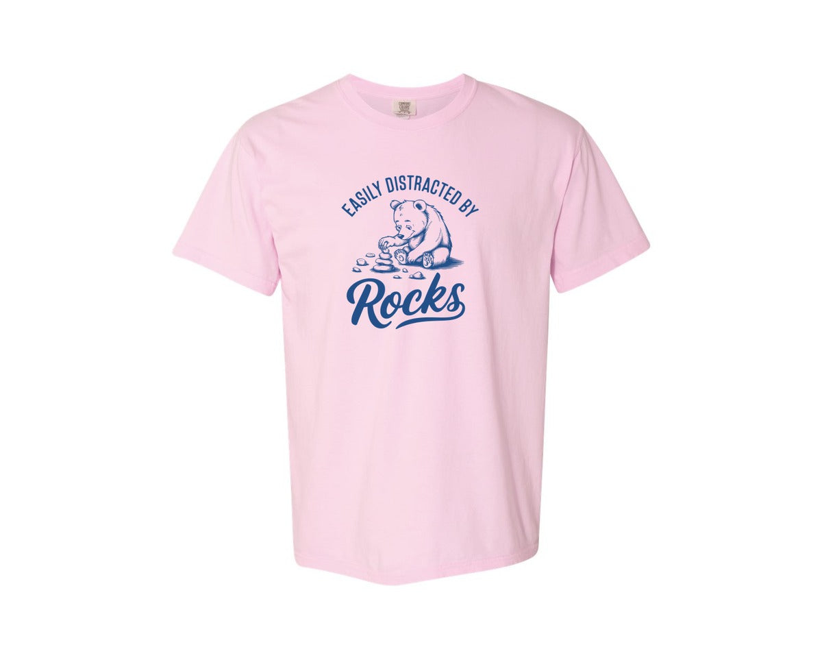 brand:Comfort Colors|color:Blossom|Easily Distracted By Rocks Design Graphic T-Shirt