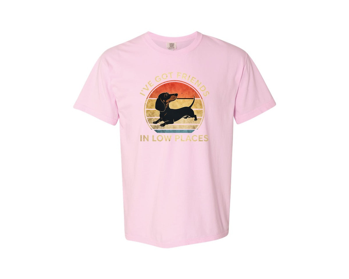 brand:Comfort Colors|color:Blossom|Dachshund Ive Got Friends In Low Places 2 Graphic T-Shirt