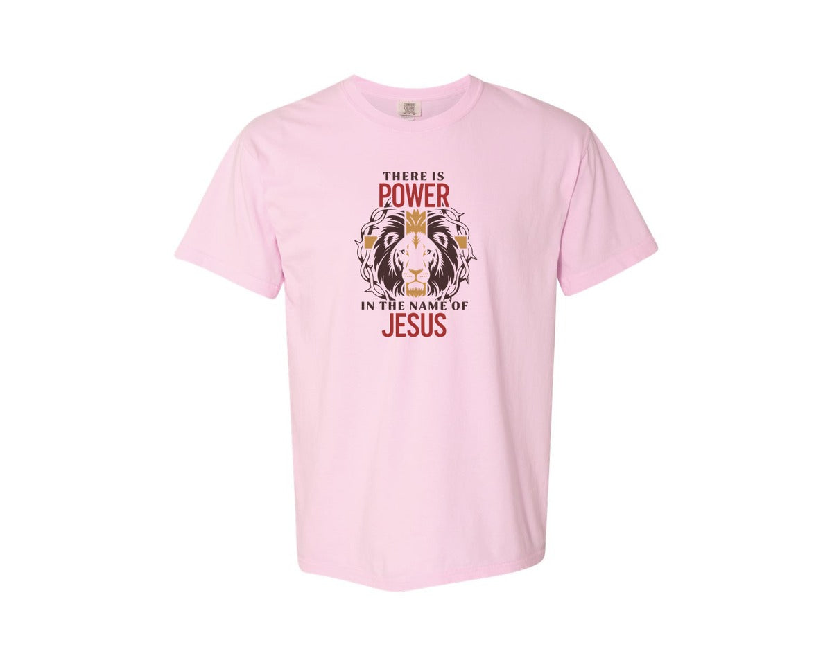 brand:Comfort Colors|color:Blossom|There Is Power In The Name Of Jesus 10 Graphic T-Shirt