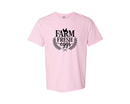 brand:Comfort Colors|color:Blossom|Farm Fresh Eggs T Shirt Design Silhouet Graphic T-Shirt