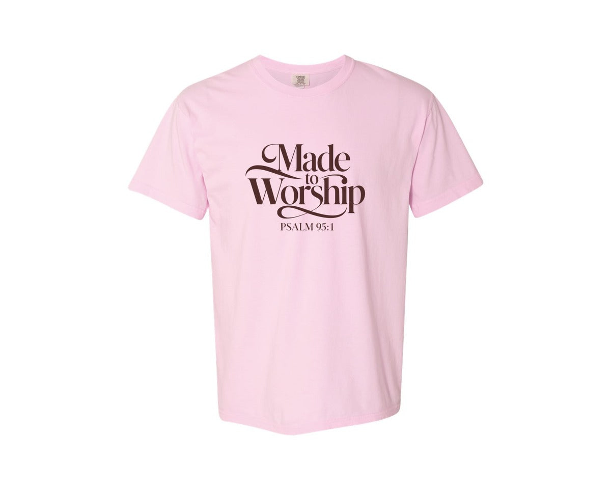 brand:Comfort Colors|color:Blossom|Made To Worship Psalm 951 Design 3 Graphic T-Shirt
