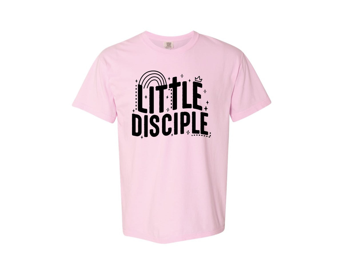 brand:Comfort Colors|color:Blossom|Retro Little Disciple Tshirt Kids Graphic T-Shirt