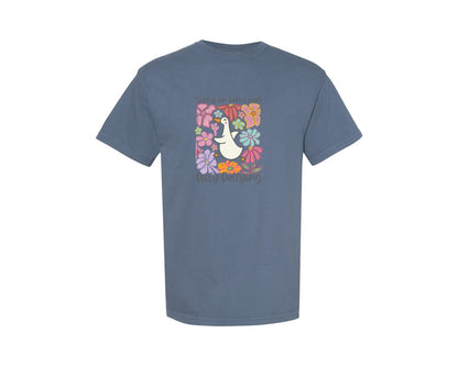 brand:Comfort Colors|color:Blue Jean|Sorry Im Late Dilly Dallying Goose Graphic T-Shirt