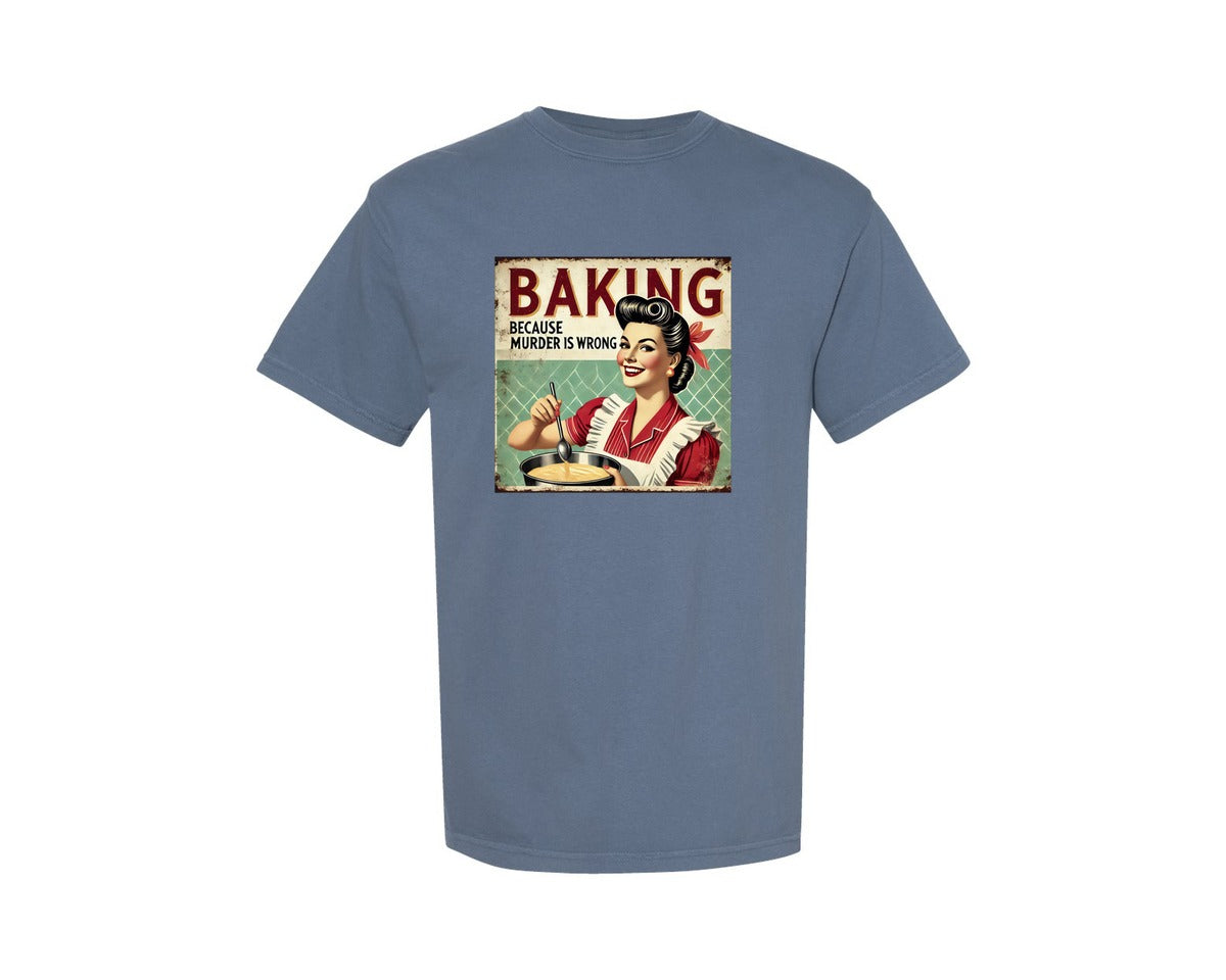 brand:Comfort Colors|color:Blue Jean|Vintage Baking Retro Kitchen Sub Graphic T-Shirt
