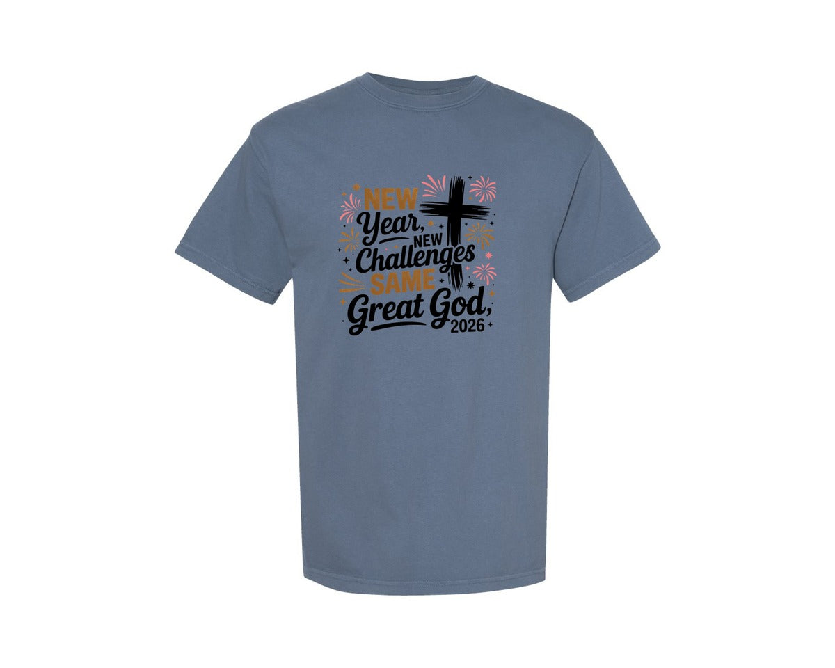 brand:Comfort Colors|color:Blue Jean|2026 New Year Grace Simply Blessed Graphic T-Shirt