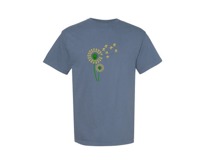 brand:Comfort Colors|color:Blue Jean|Pi Dandelion Flower Math Pi Day Graphic T-Shirt
