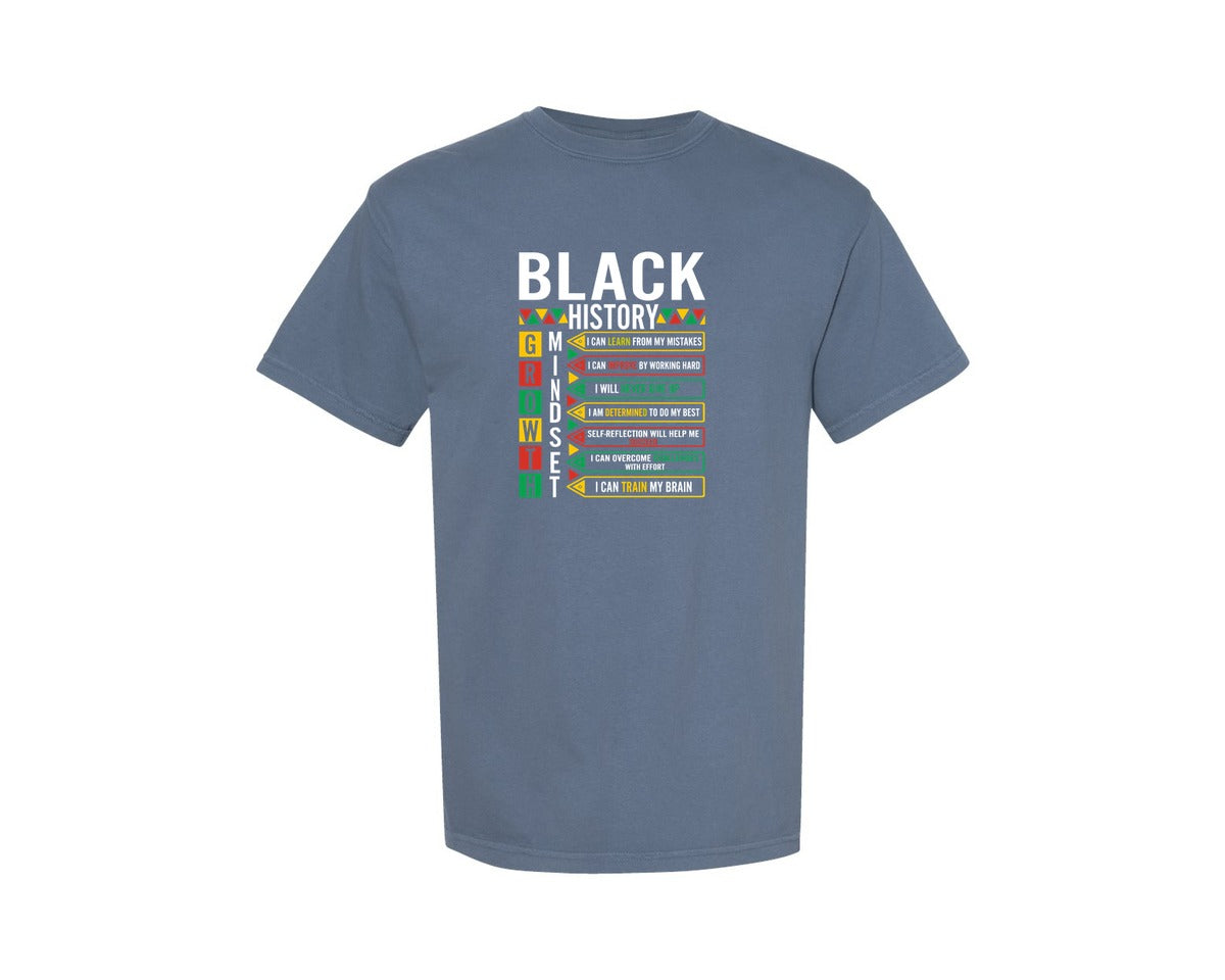 brand:Comfort Colors|color:Blue Jean|Growth Black History Month T Shirt Graphic T-Shirt