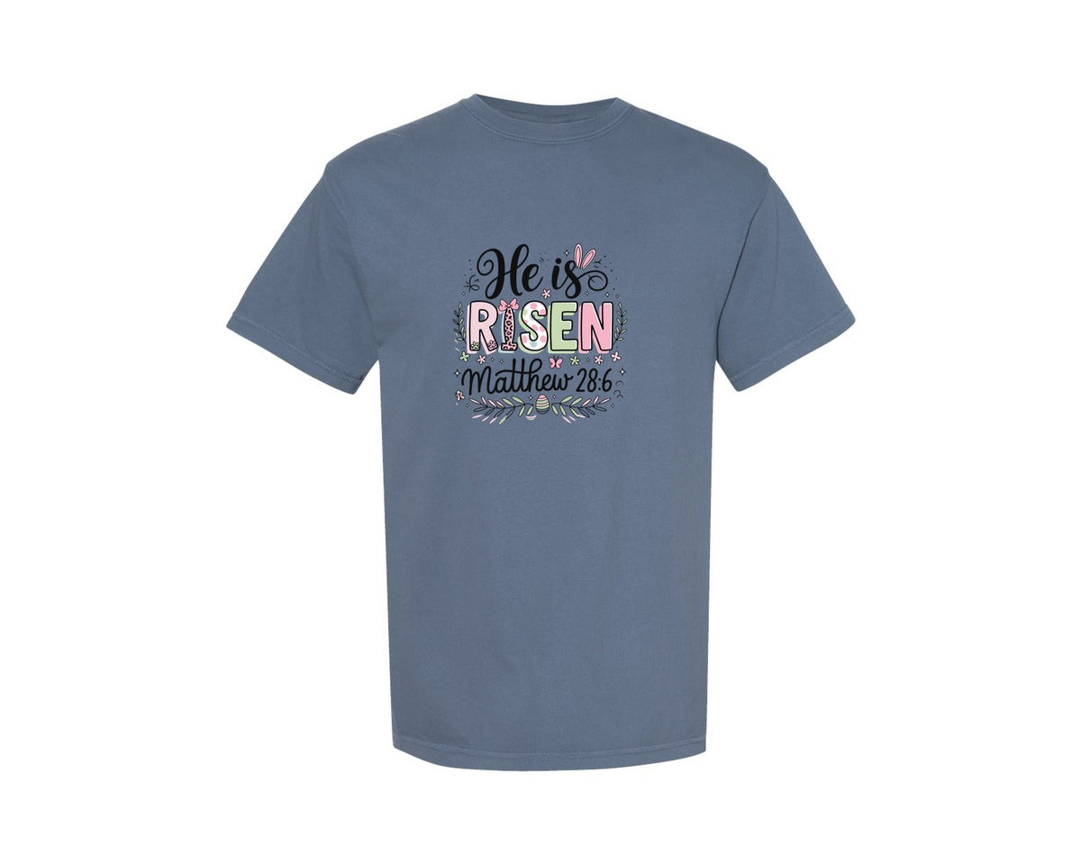 brand:Comfort Colors|color:Blue Jean|Religious Easter Graphic T-Shirt