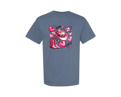 brand:Comfort Colors|color:Blue Jean|Love Yall Valentine Cowboy Graphic T-Shirt