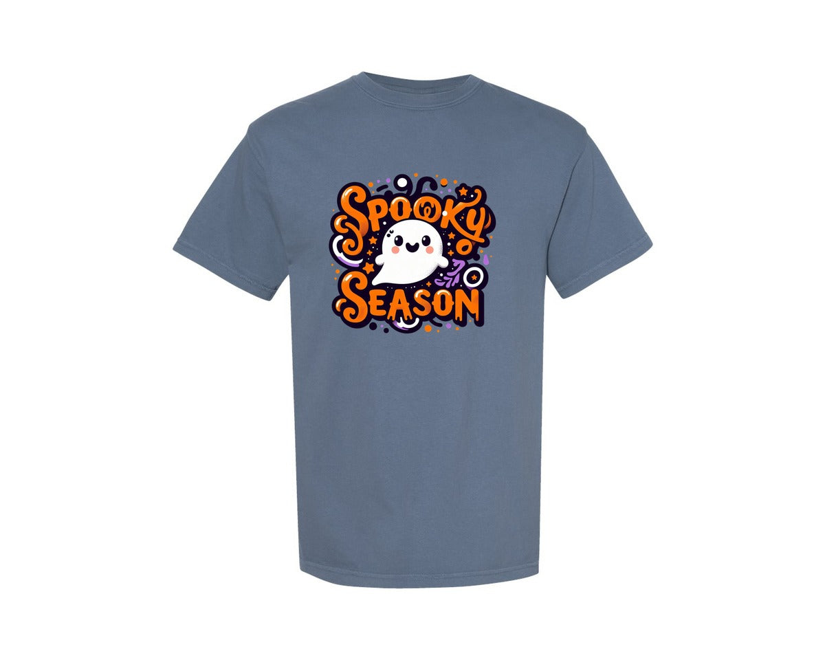 brand:Comfort Colors|color:Blue Jean|Spooky Season Retro Halloween 2 Graphic T-Shirt