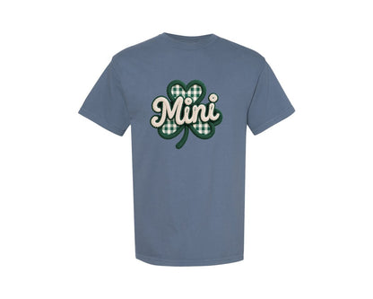 brand:Comfort Colors|color:Blue Jean|St Patricks Day Mini Faux Yarn Graphic T-Shirt