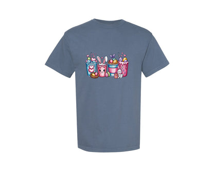 brand:Comfort Colors|color:Blue Jean|Easter Day Coffee Drinkeaster Day Graphic T-Shirt