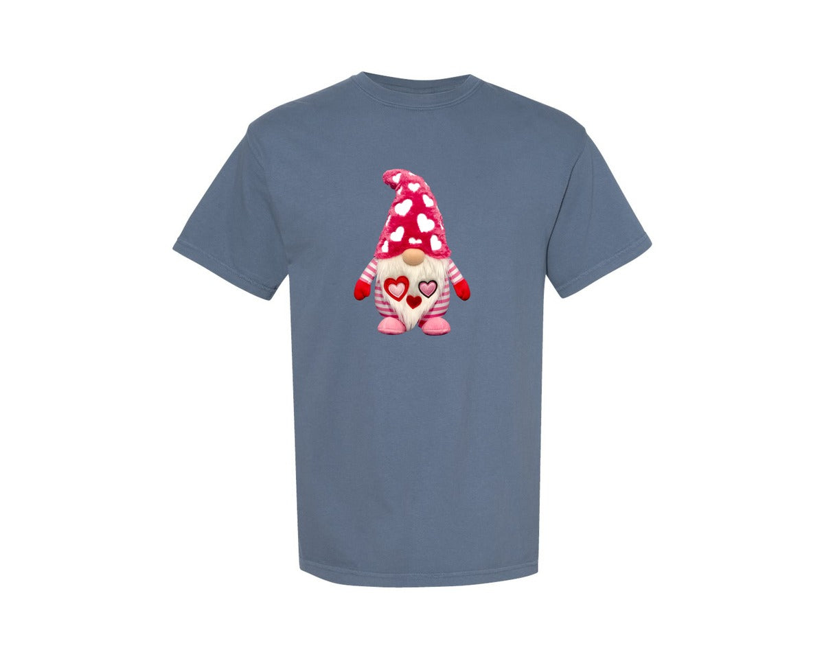 brand:Comfort Colors|color:Blue Jean|Crochet Valentine Gnome Gnome Shirt Graphic T-Shirt