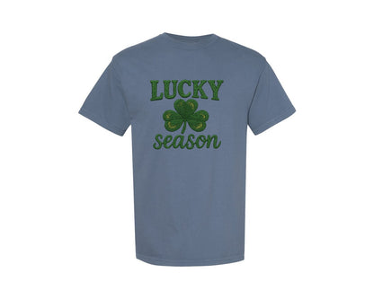 brand:Comfort Colors|color:Blue Jean|Lucky Season St Patricks Day 3 Graphic T-Shirt