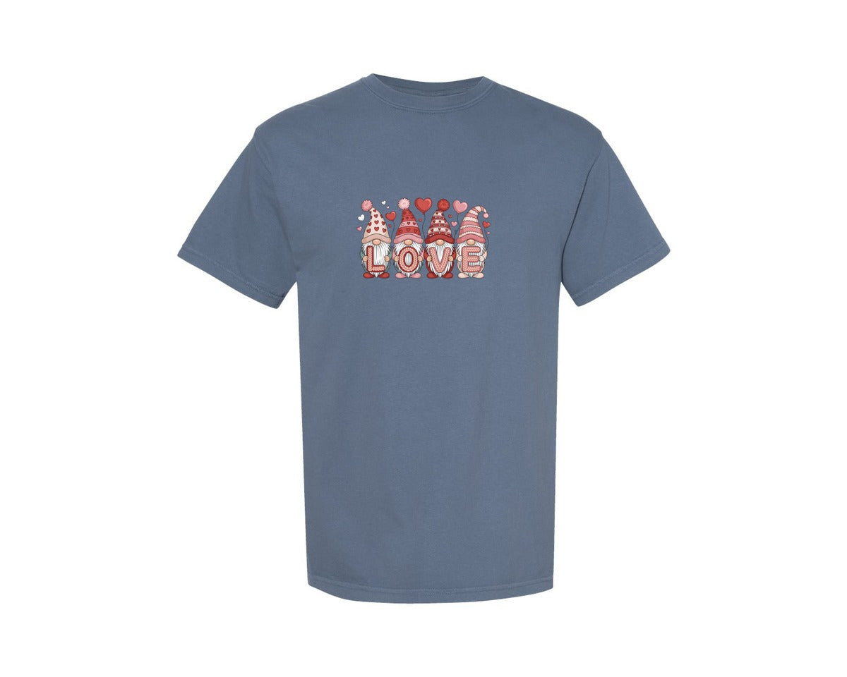 brand:Comfort Colors|color:Blue Jean|Retro Valentines Day Gnome T Shirt Graphic T-Shirt