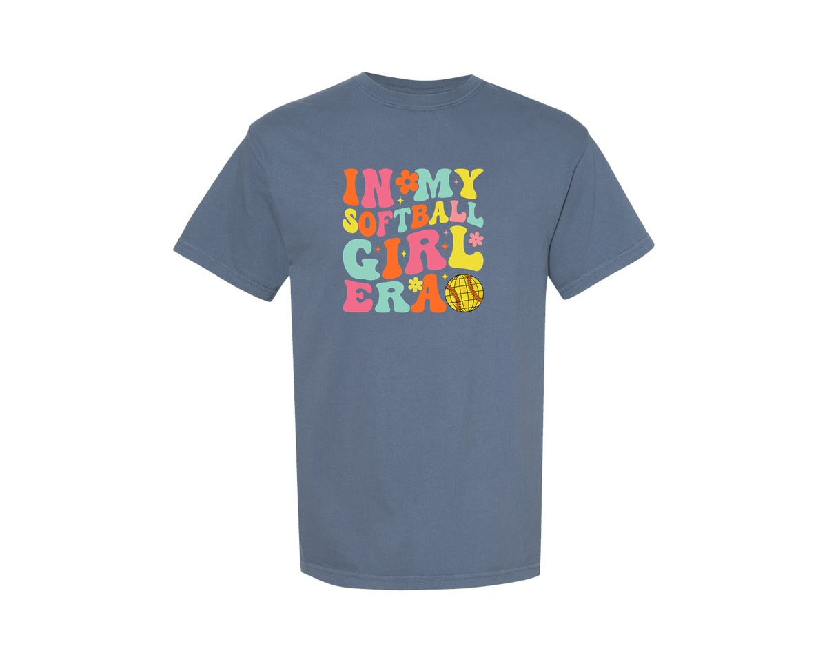 brand:Comfort Colors|color:Blue Jean|In My Softball Girl Era T Shirt Graphic T-Shirt